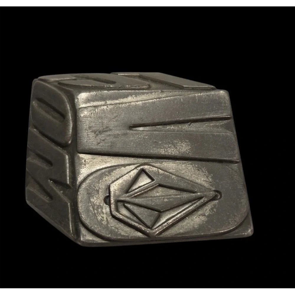 3D Volcom Cube‎ Pewter Belt Buckle Logo Skater Skate Board Distressed Fashion